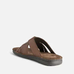 Eram Nu-Pieds/Sandales^Mule confort cuir COGNAC