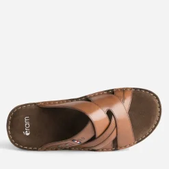 Eram Nu-Pieds/Sandales^Mule confort cuir COGNAC