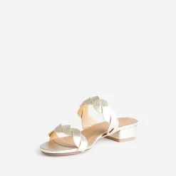 Eram Mules/Tongs|Sandales^Mule dée à brides entrelacées OR