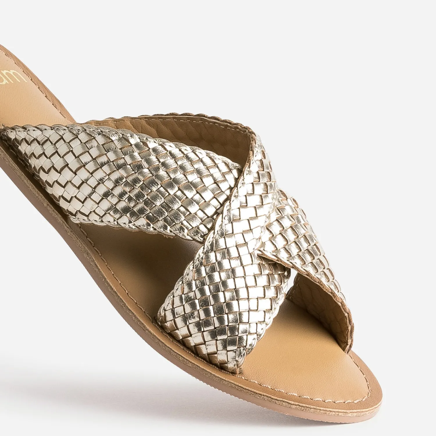 Eram Mules/Tongs|Sandales^Mule dée en cuir tressé OR