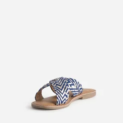 Eram Mules/Tongs|Sandales^Mule dée et bleue cuir tressé OR