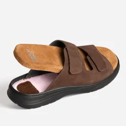 FRANCE ARNO Nu-Pieds/Sandales^Mule FRANCE ARNIO cuir à scratchs MARRON