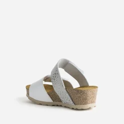 FRANCE ARNO Mules/Tongs^Mule he et argentée cuir BLANC