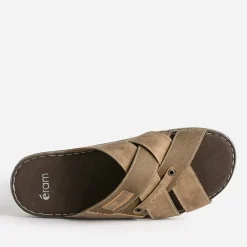 Eram Nu-Pieds/Sandales^Mule bi matière MARRON