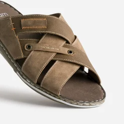 Eram Nu-Pieds/Sandales^Mule bi matière MARRON