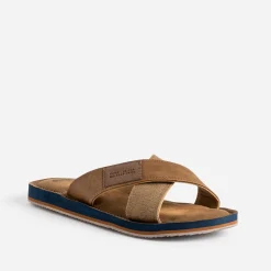 Eram Nu-Pieds/Sandales^Mule brides croisées MARRON