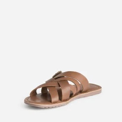 Eram Nu-Pieds/Sandales^Mule marron cuir éco-conçu COGNAC