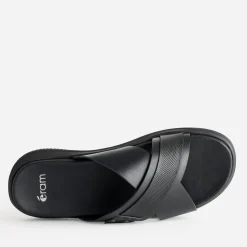 Eram Nu-Pieds/Sandales^Mule e cuir brides croisées NOIR