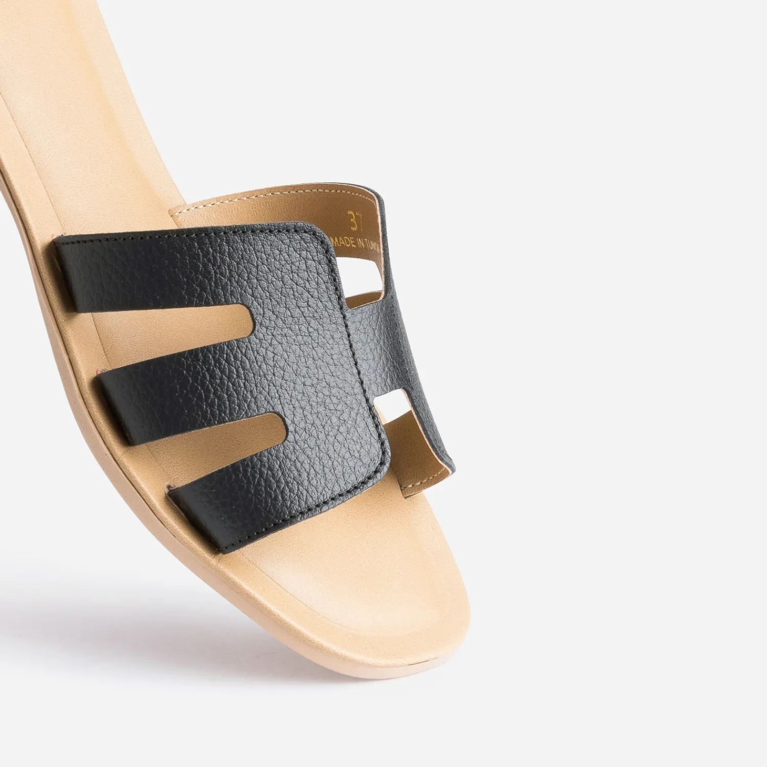 Eram Mules/Tongs|Sandales^Mule e en cuir grainé NOIR