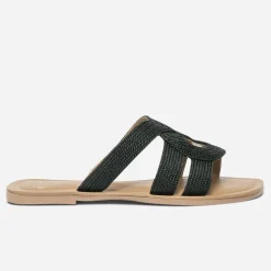 Eram Mules/Tongs^Mule e en textile tressé NOIR