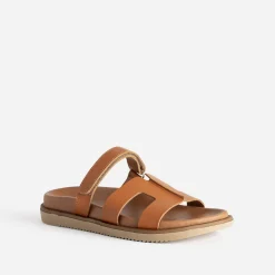 Texto Mules/Tongs^Mule cuir COGNAC