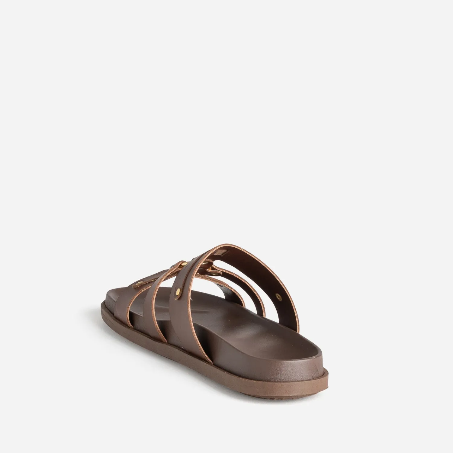Texto Mules/Tongs|Sandales^Mule cuir décor clous MARRON