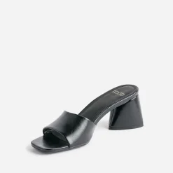 Texto Mules/Tongs|Sandales^Mule e à talon triangle NOIR