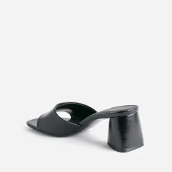 Texto Mules/Tongs|Sandales^Mule e à talon triangle NOIR