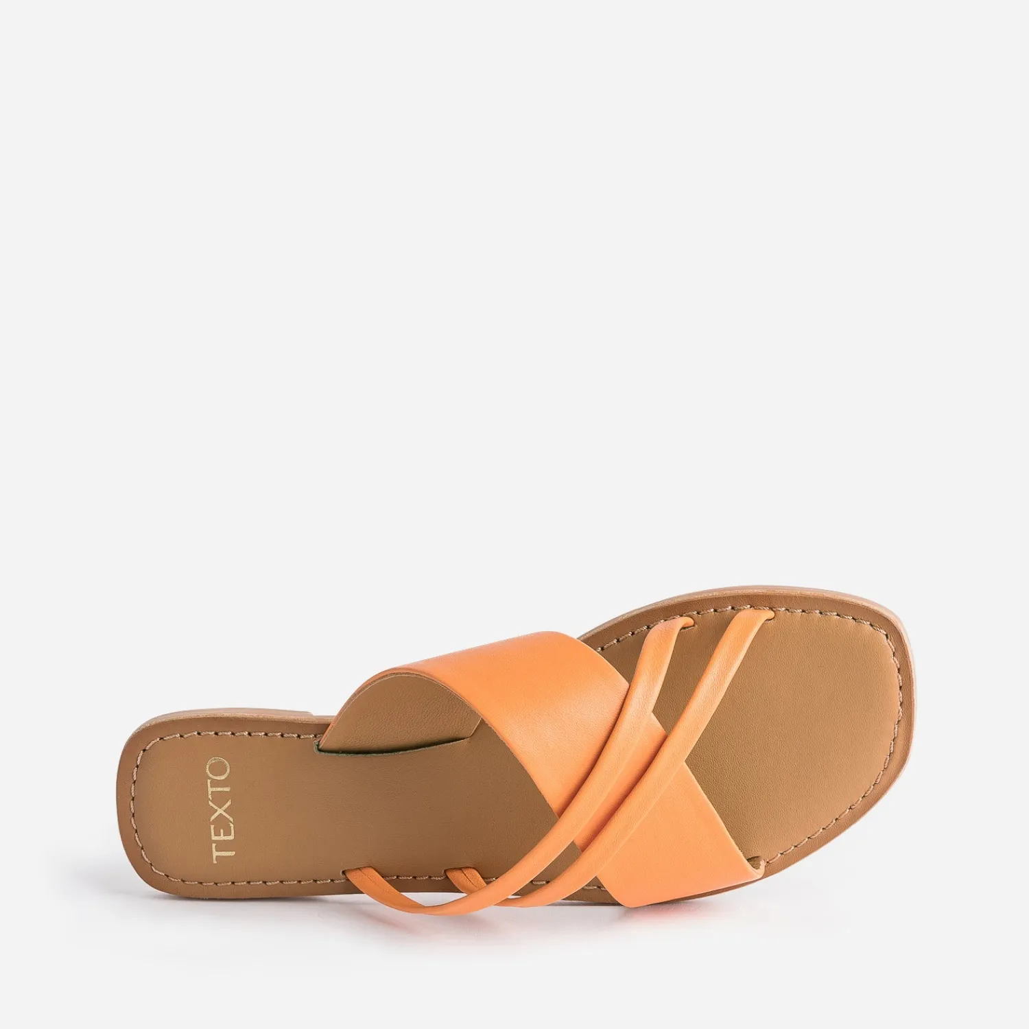 Texto Mules/Tongs|Sandales^Mule en cuir à brides fantaisie ORANGE