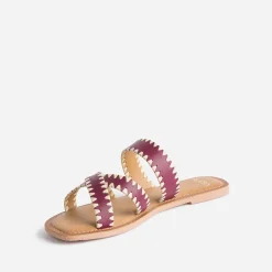 Texto Mules/Tongs^Mule prune en cuir VIOLET
