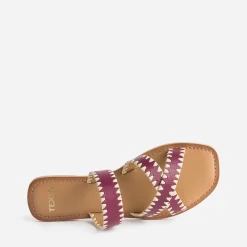 Texto Mules/Tongs^Mule prune en cuir VIOLET