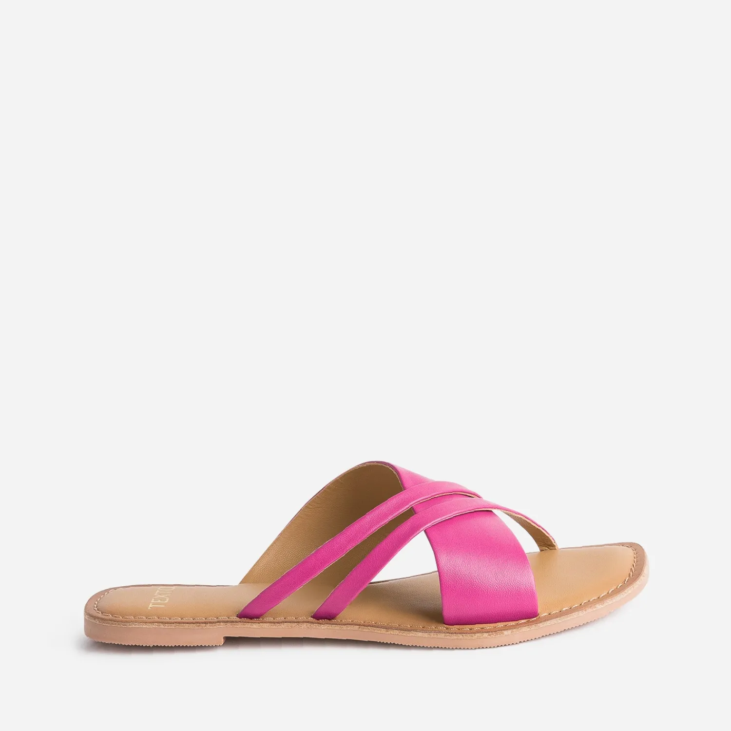 Texto Mules/Tongs^Mule rose en cuir à brides fantaisie FUCHSIA