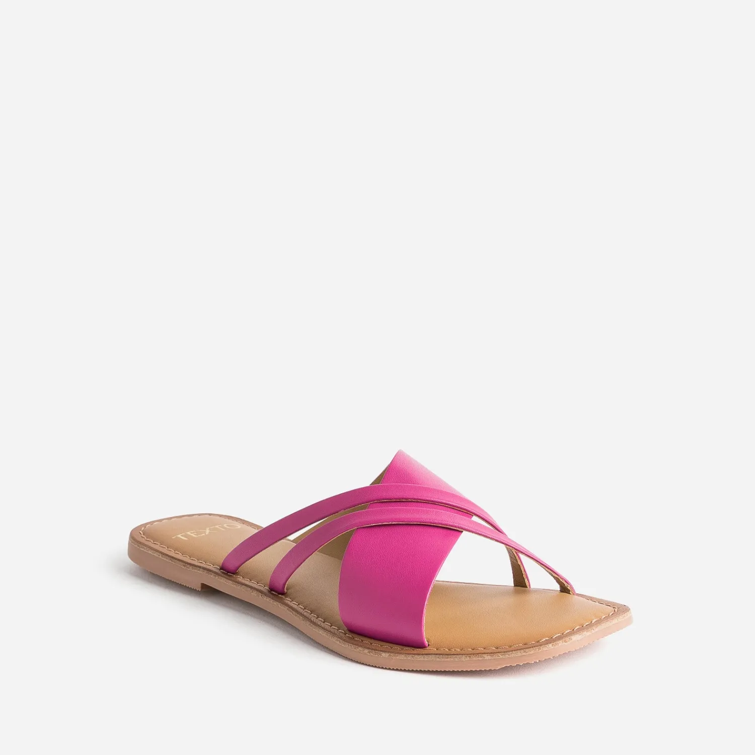 Texto Mules/Tongs^Mule rose en cuir à brides fantaisie FUCHSIA