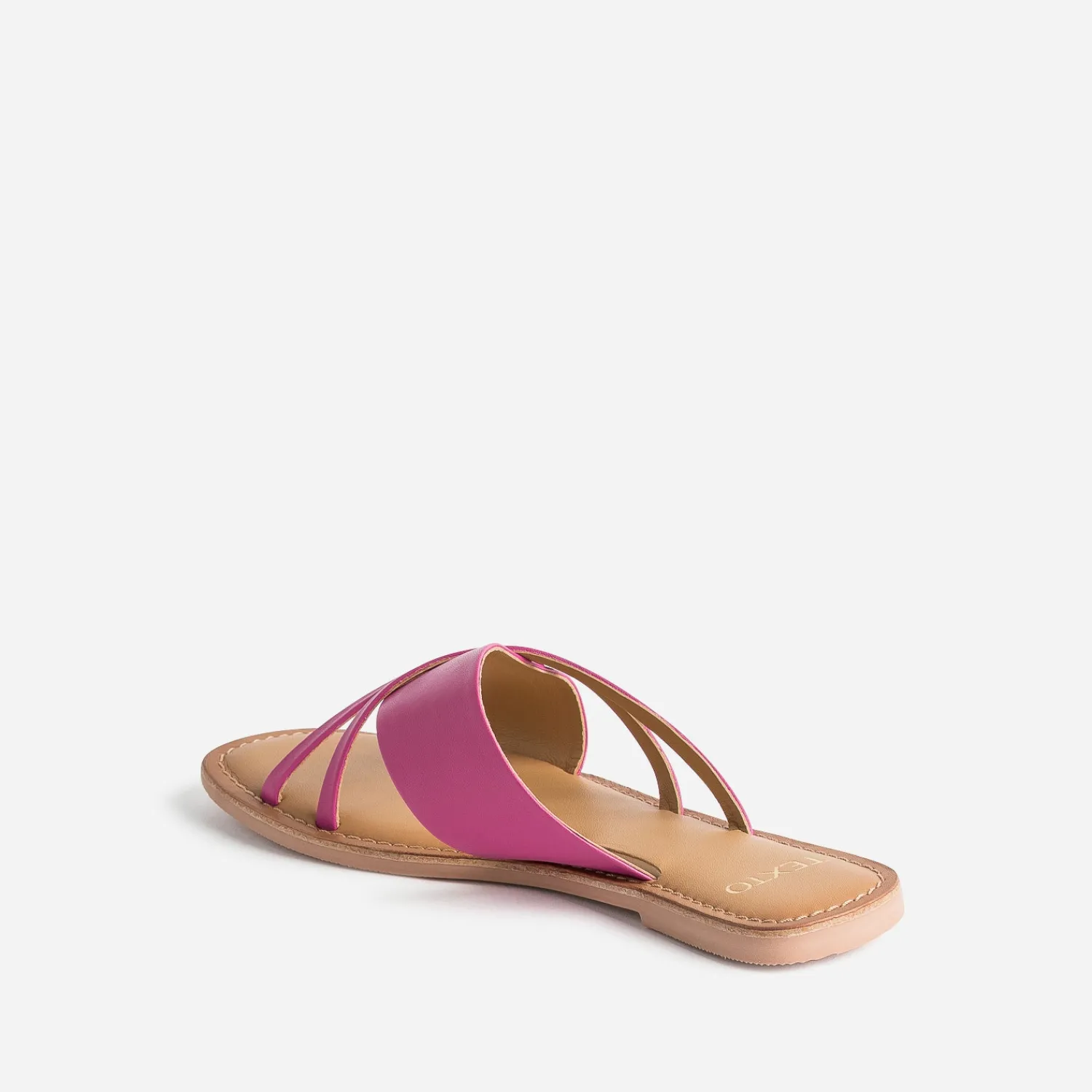 Texto Mules/Tongs^Mule rose en cuir à brides fantaisie FUCHSIA