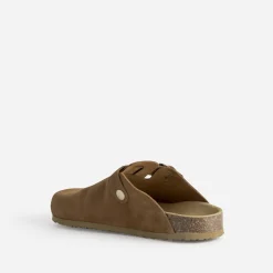 Texto Mules/Tongs|Sandales^Mule-sabot cuir velours COGNAC