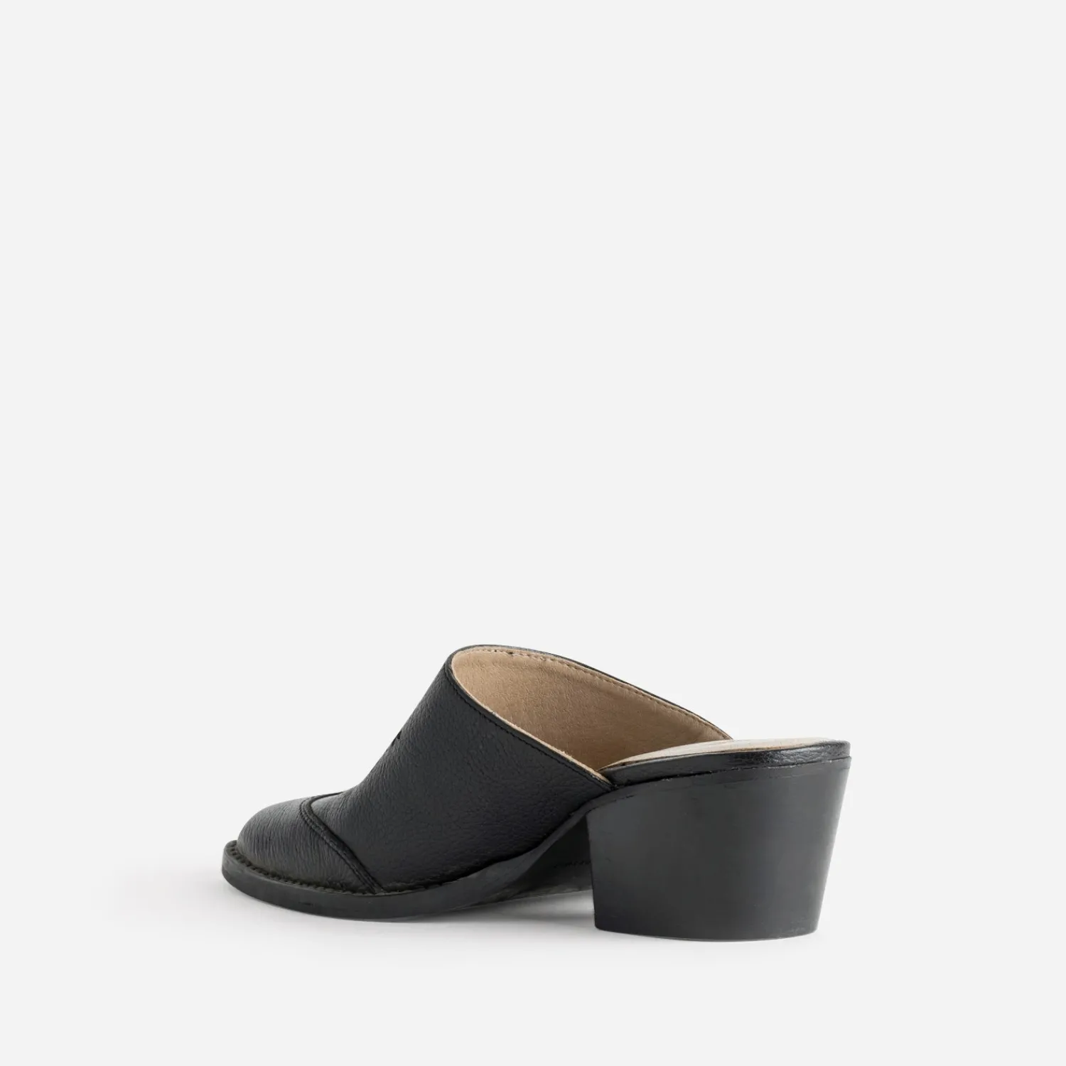Texto Mules/Tongs|Sandales^Mule-santiag e cuir NOIR