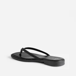 Texto Mules/Tongs^Mule-tong e brides strassées NOIR
