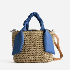 Eram Sacs Cabas|Sacs À Main^Panier foncé tressé à anses bleues BEIGE