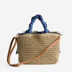 Eram Sacs Cabas|Sacs À Main^Panier foncé tressé à anses bleues BEIGE