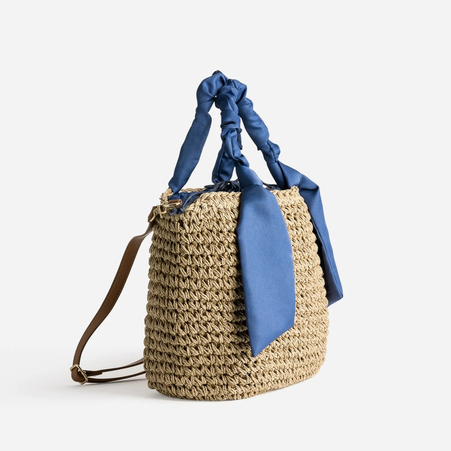 Eram Sacs Cabas|Sacs À Main^Panier foncé tressé à anses bleues BEIGE