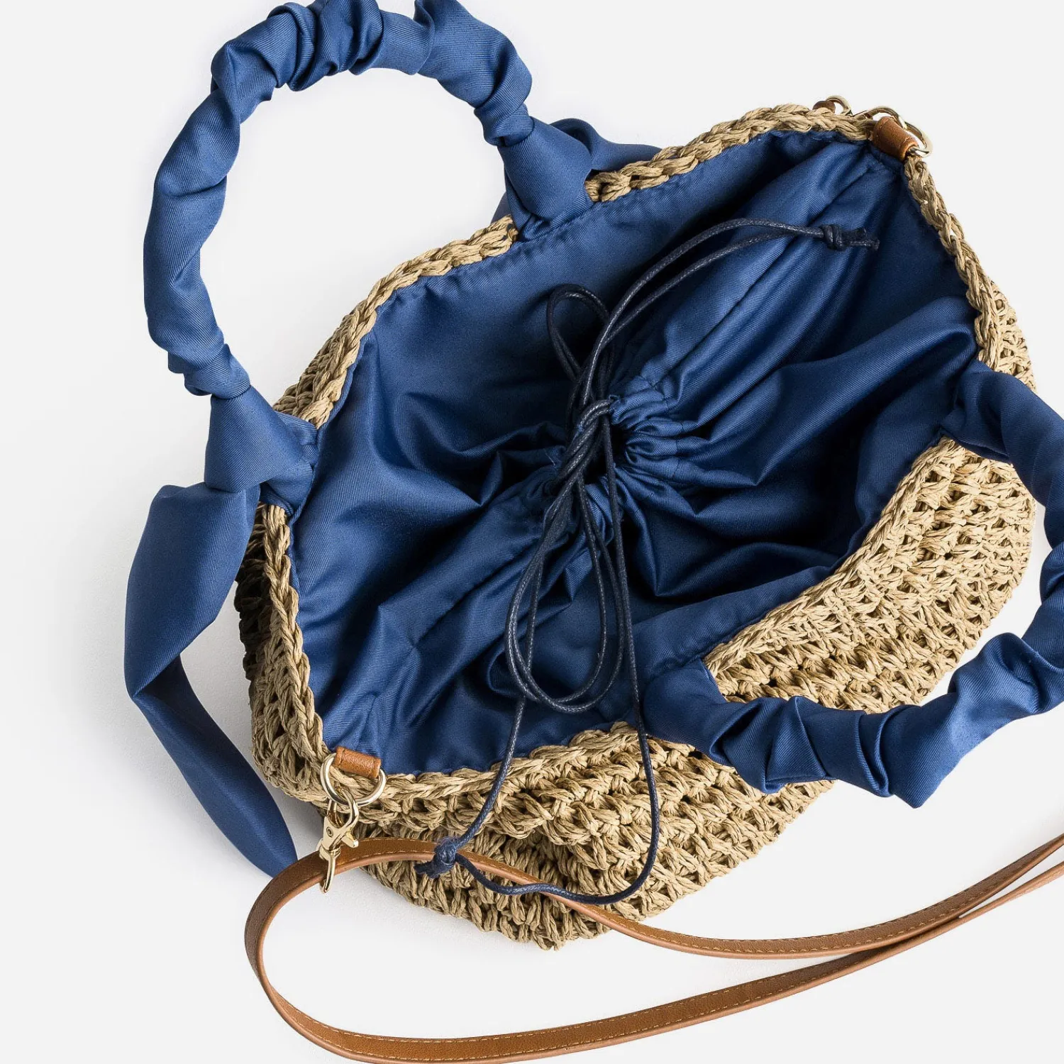 Eram Sacs Cabas|Sacs À Main^Panier foncé tressé à anses bleues BEIGE