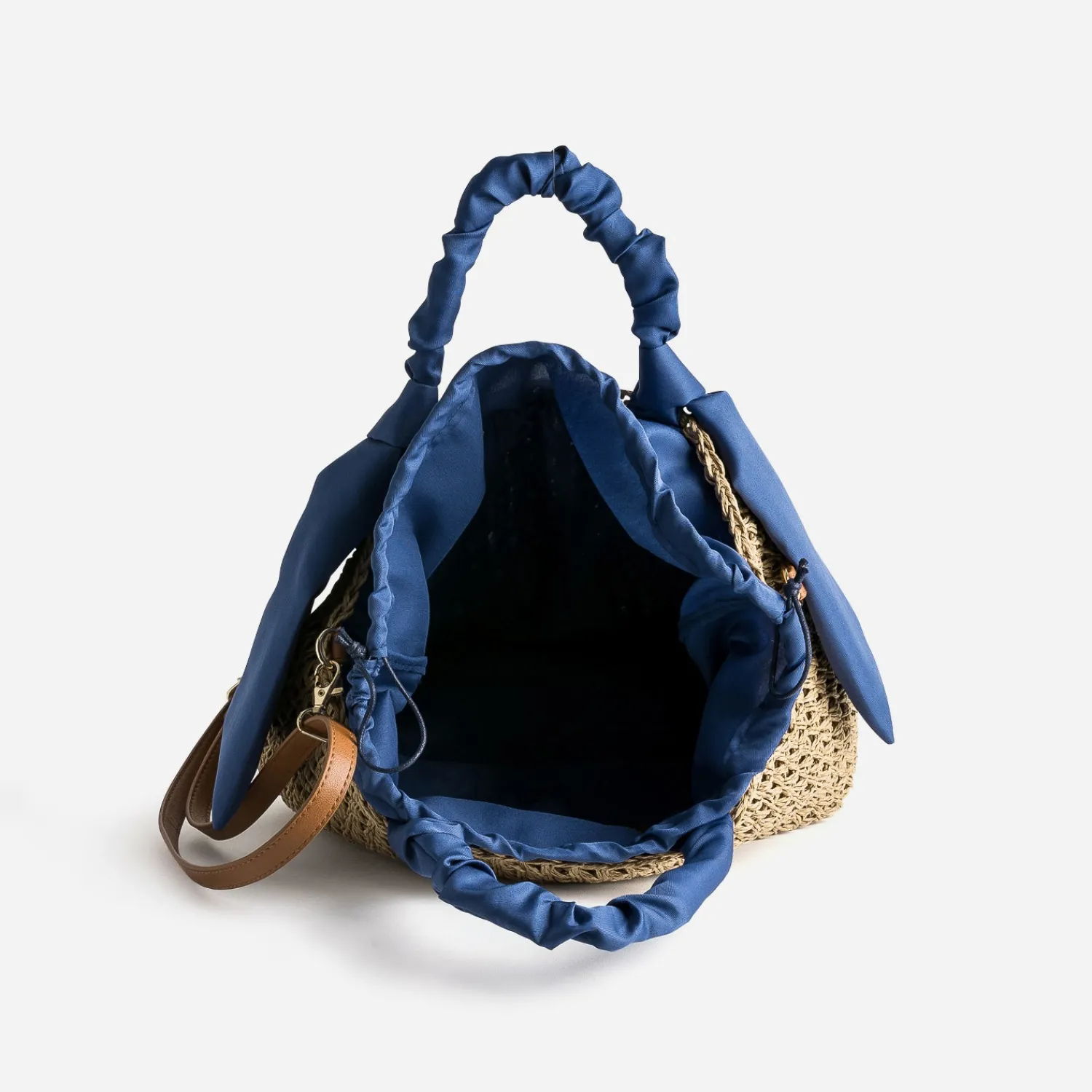 Eram Sacs Cabas|Sacs À Main^Panier foncé tressé à anses bleues BEIGE