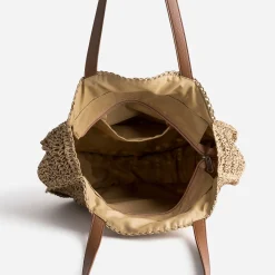 Eram Sacs Cabas^Panier rond foncé paille papier BEIGE