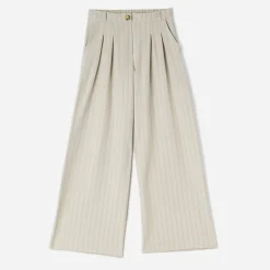 Texto Pantalons & Jeans^Pantalon de tailleur rayures tennis BEIGE
