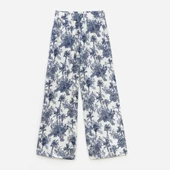 Texto Pantalons & Jeans^Pantalon écru imprimé palmiers BLEU