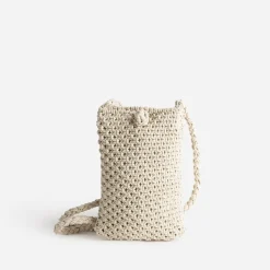 Texto Petite Maroquinerie^Pochette à téléphone en macramé BEIGE