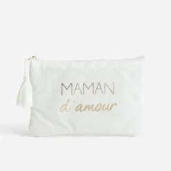 Eram Pochettes|Petite Maroquinerie^Pochette écrue à message doré BLANC