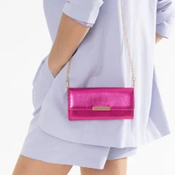 Eram Petite Maroquinerie^Pochette fuchsia métallisée ROSE