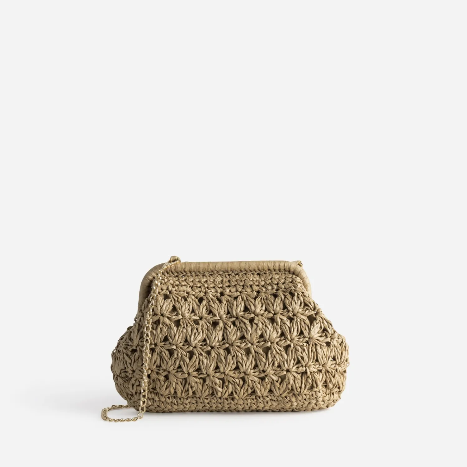 Eram Sacs À Main^Pochette minaudière façon raphia tressé BEIGE