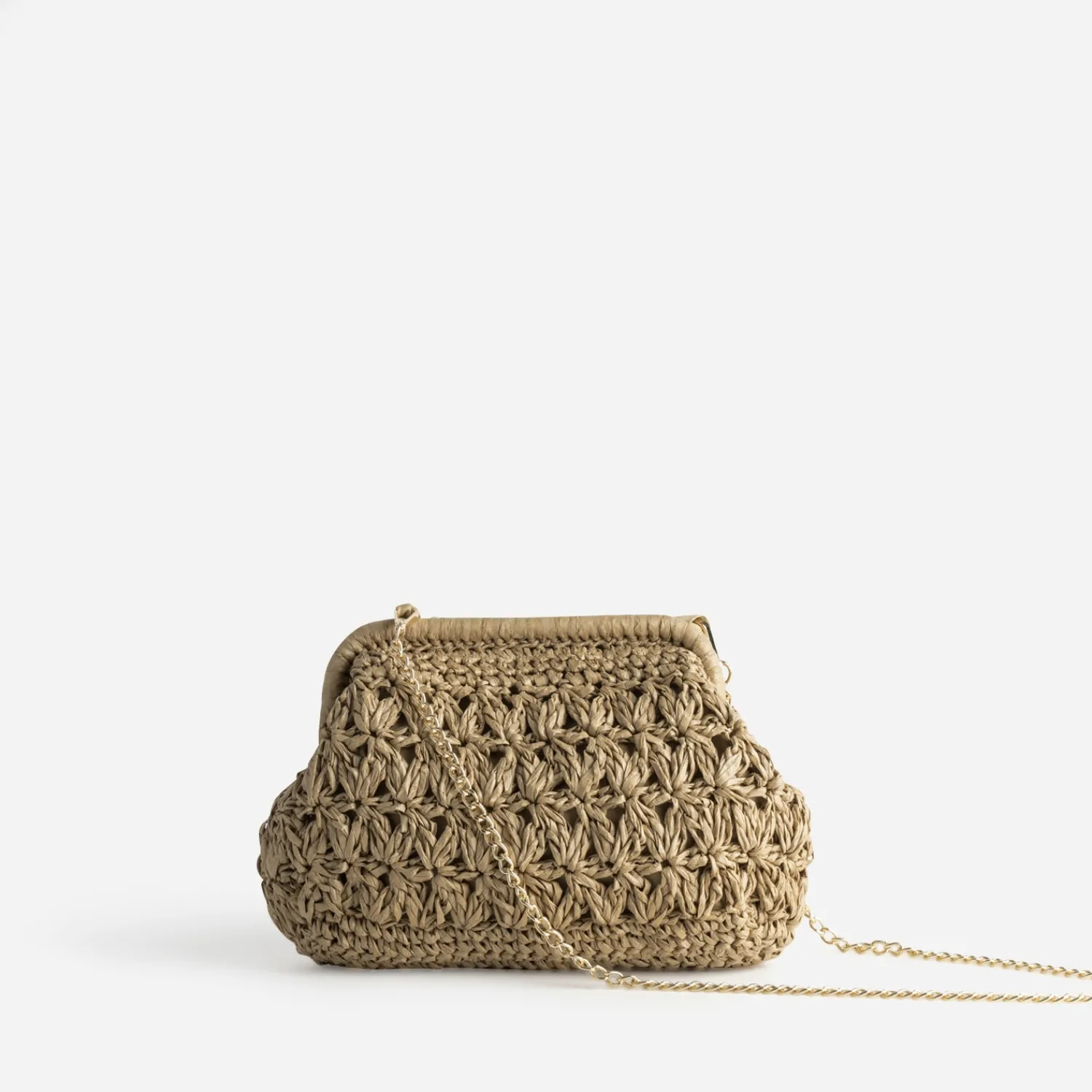 Eram Sacs À Main^Pochette minaudière façon raphia tressé BEIGE