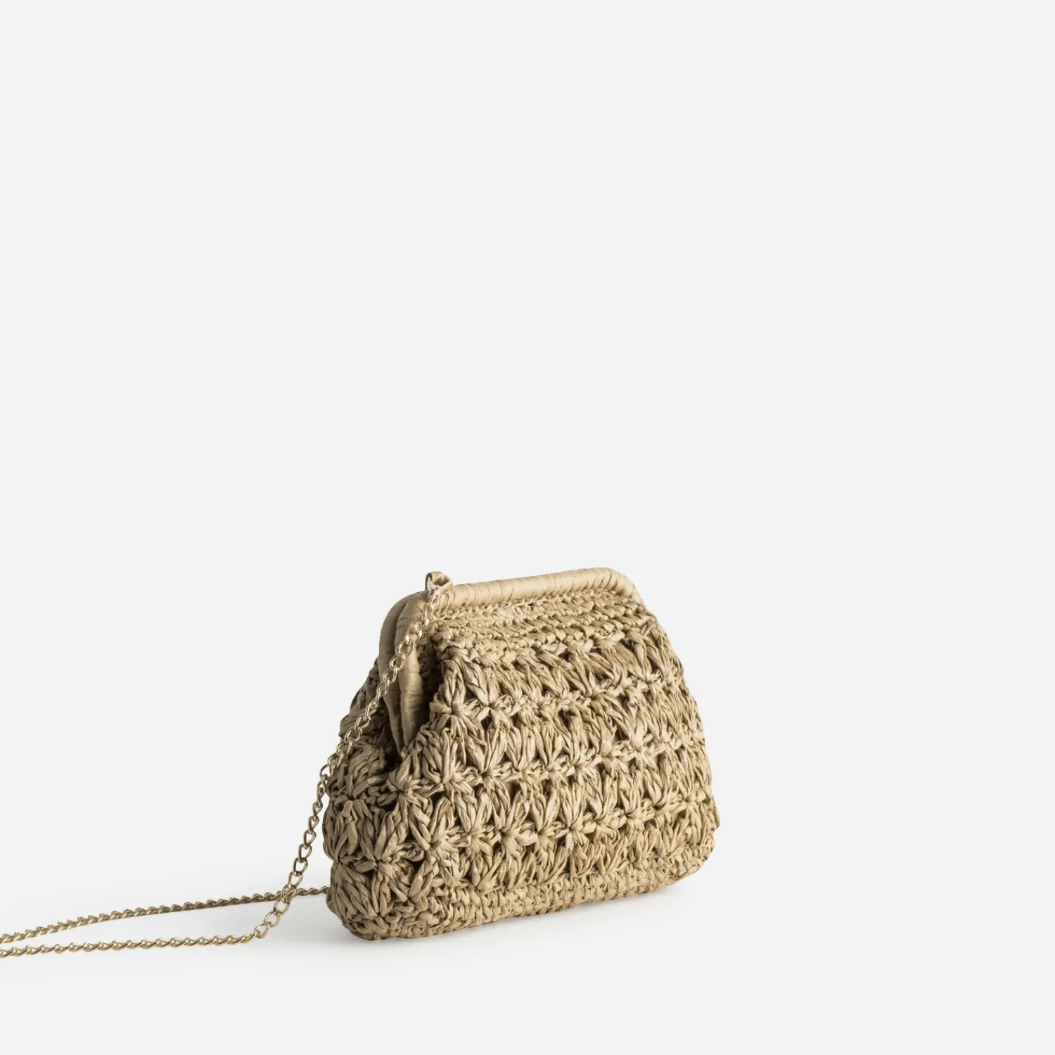 Eram Sacs À Main^Pochette minaudière façon raphia tressé BEIGE