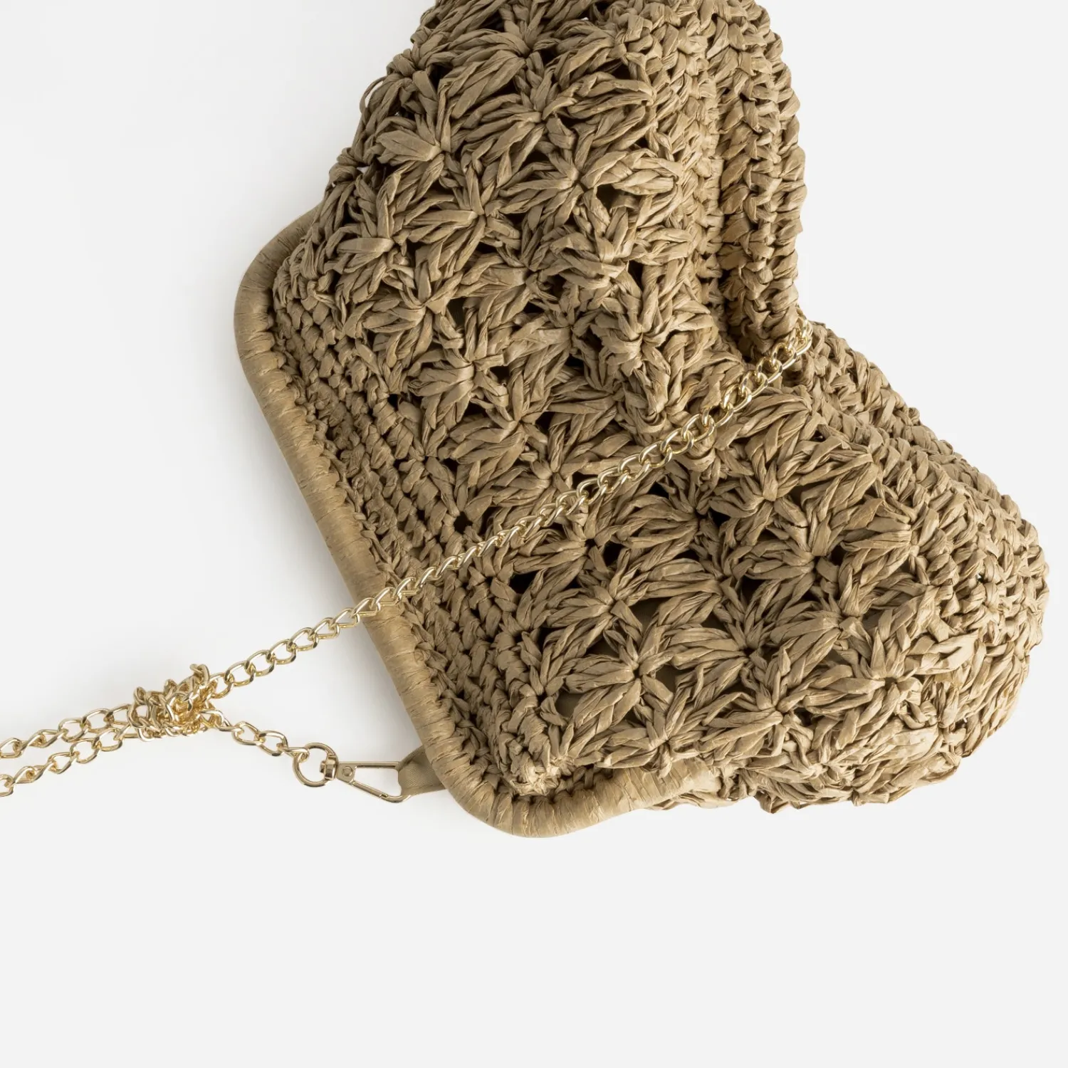 Eram Sacs À Main^Pochette minaudière façon raphia tressé BEIGE