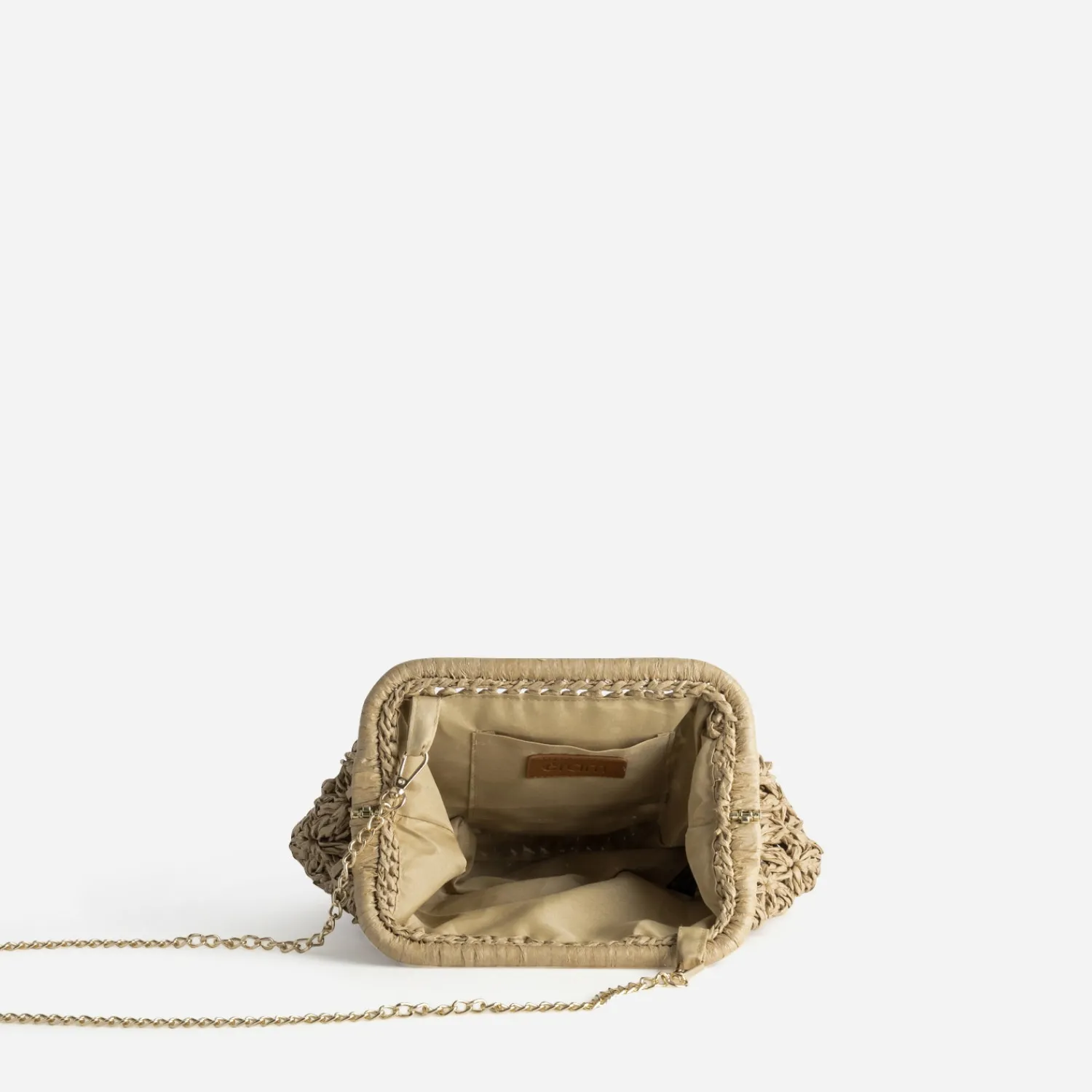 Eram Sacs À Main^Pochette minaudière façon raphia tressé BEIGE