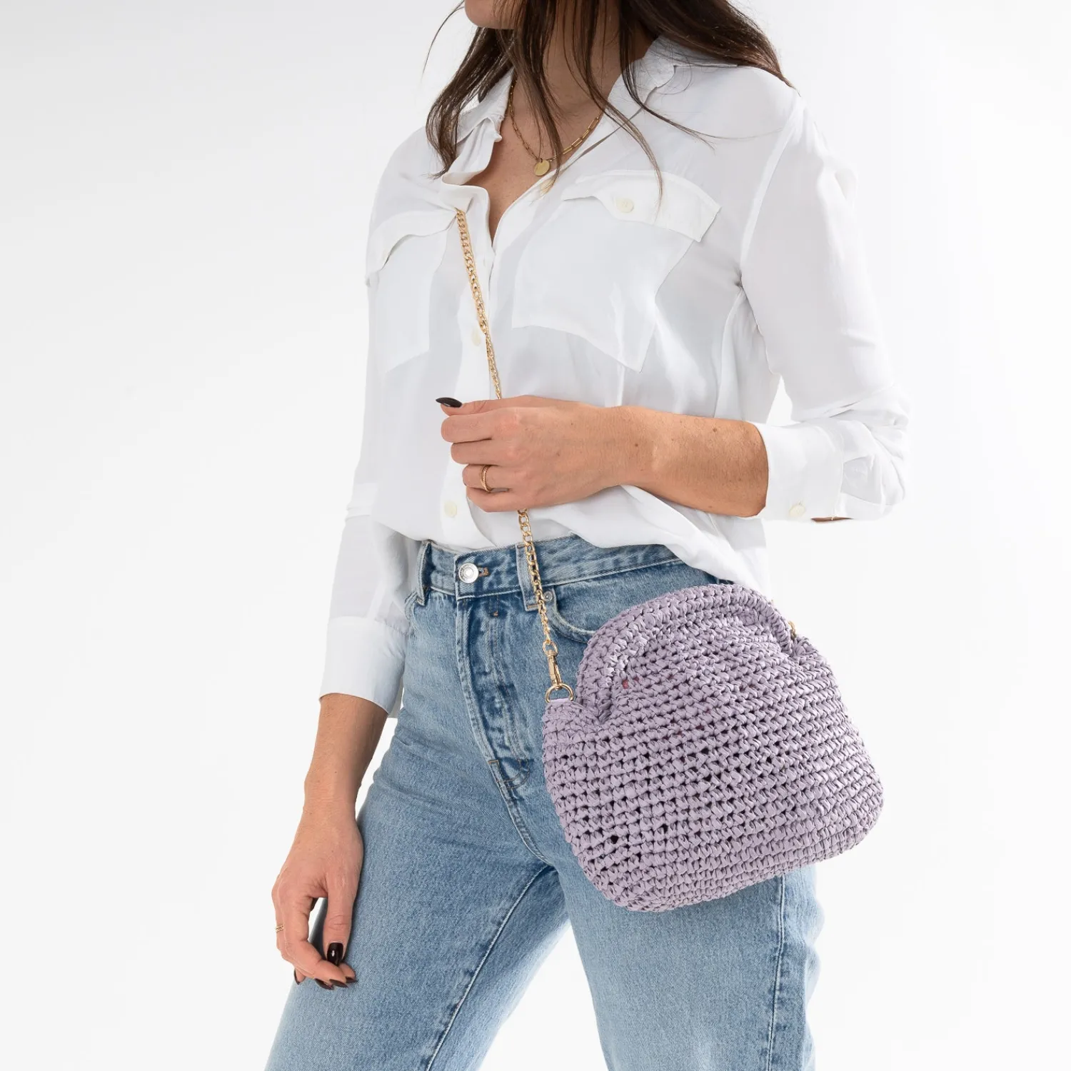 Eram Pochettes|Sacs À Main^Pochette minaudière lilas en paille papier VIOLET