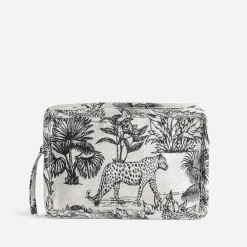Texto Pochettes|Petite Maroquinerie^Pochette e jacquard à motif jungle NOIR