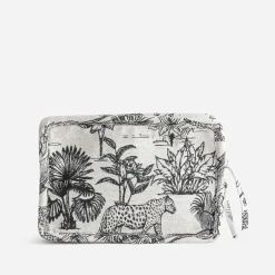 Texto Pochettes|Petite Maroquinerie^Pochette e jacquard à motif jungle NOIR
