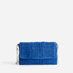 Eram Pochettes|Sacs À Main^Pochette souple e en paille BLEU