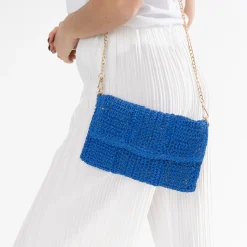 Eram Pochettes|Sacs À Main^Pochette souple e en paille BLEU