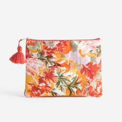 Texto Petite Maroquinerie^Pochette blanche imprimé feuillage MULTICOLORE