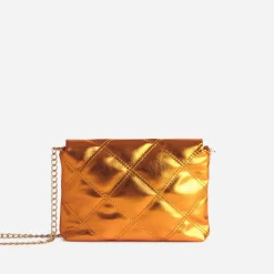 Texto Sacs À Main^Pochette métallisé matelassée ORANGE